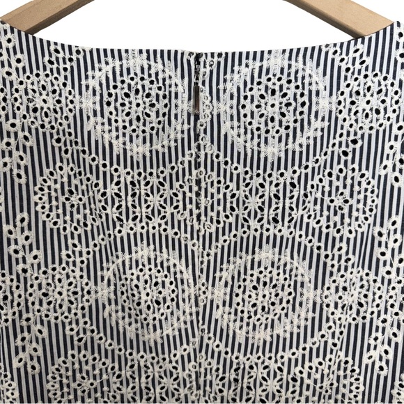 Lauren Ralph Lauren 14 HEAVILY Embroidered Flutter Short Sleeve Striped Spring - Picture 10 of 13